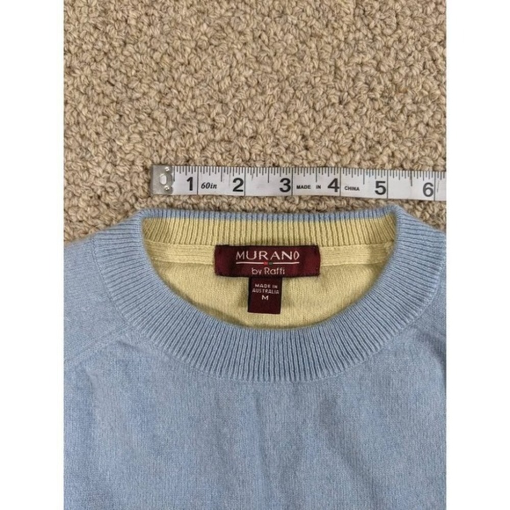 Merino Wool Murano Sweater M/M baby Blue Raglan Crewneck Luxury Knit LN/nwot - Picture 6 of 14